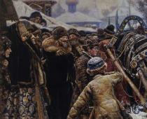 Descrierea tabloului „Boier Morozova”