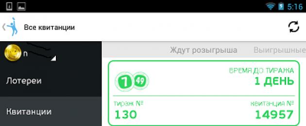 Cómo comprobar el número de recibo en Stoloto: Life Lottery, Russian Lotto.  Lotería rusa Puedes consultar la lotería.