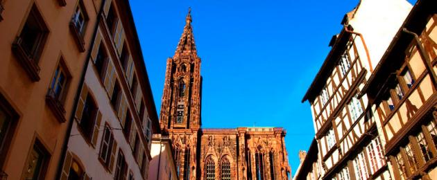 Страсбургската катедрала (Cathédrale Notre-Dame de Strasbourg), Елзас.  Катедралата в Страсбург близо до Франция: преглед, описание, история и факти Катедралата в Страсбург